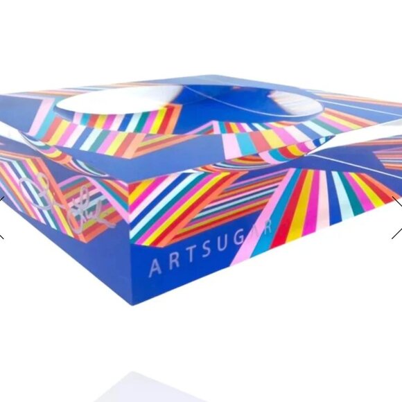 Art Sugar Blue Op-Art Lucite Acrylic Candy Dish - Picture 4 of 7